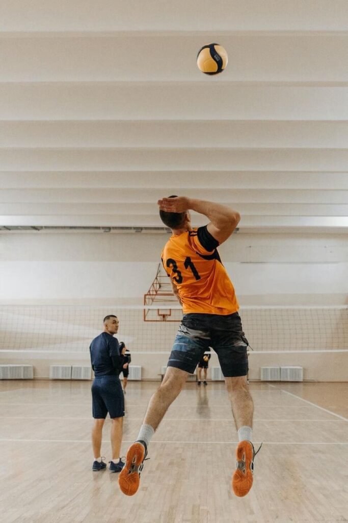 player playing volleyball shot