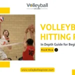 A volleyball player hitting volleyball, while text is written as Volleyball hitting rules